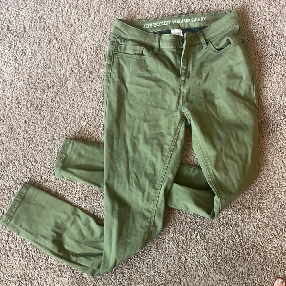Olive skinny jeans